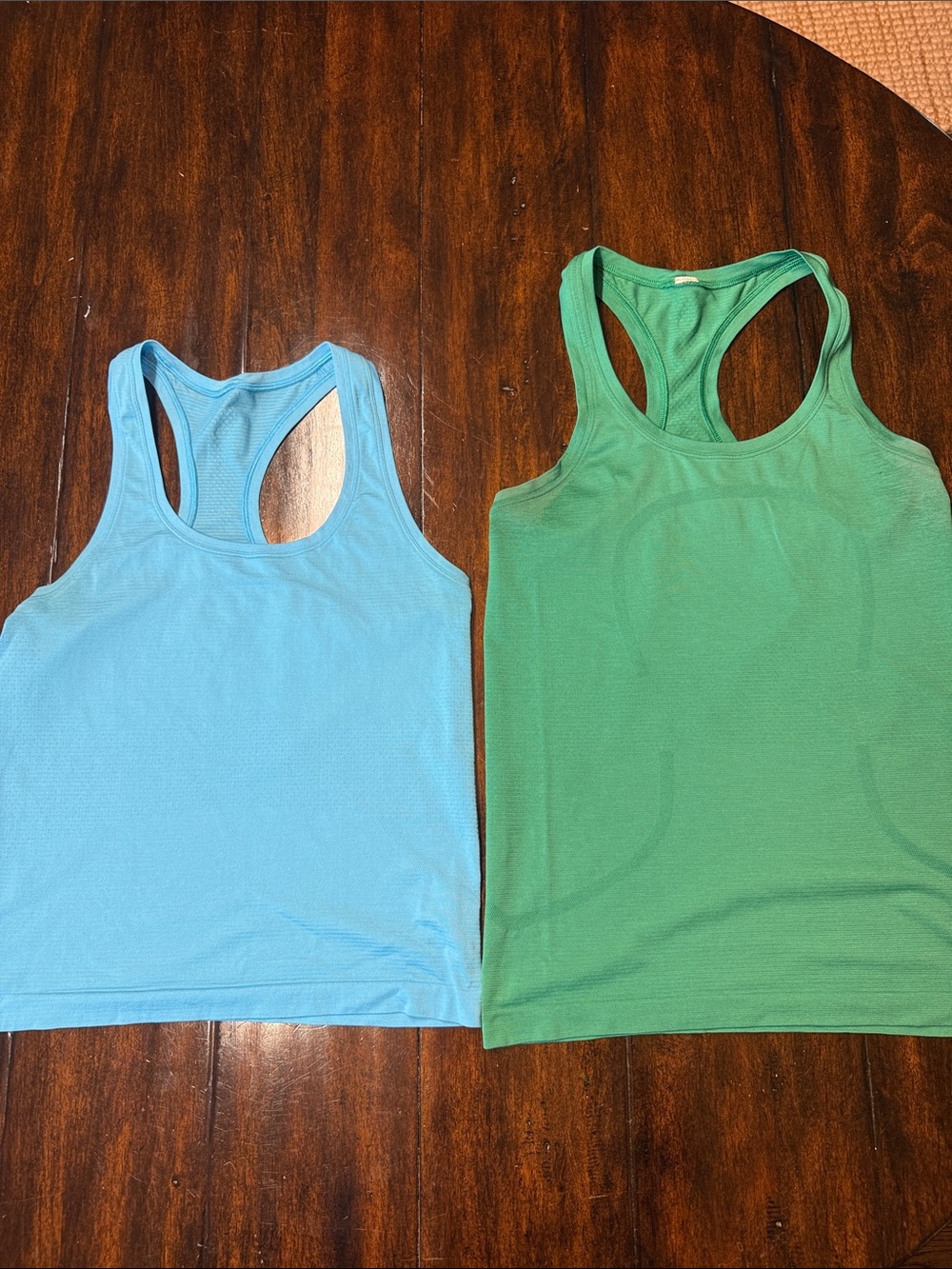 lululemon athletica Racerback Tank Tops - Light Blue & Green